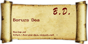 Boruzs Dea névjegykártya